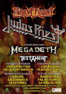 Priest Feast: Judas Priest, Megadeth y Testament a punto de aniquilar la península.