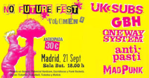 No Future Fest : 20 de septiembre en Barcelona y 21 de septiembre en Madrid