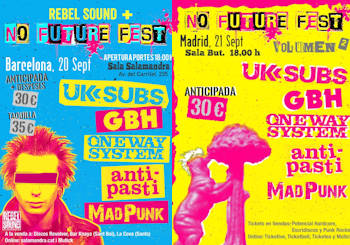 No Future Fest: 20 de septiembre en Barcelona y 21 de septiembre en Madrid